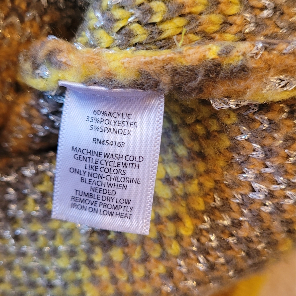 Marc New York Fair Isle Yellow and Metallic Sweater - Picture 4 of 6